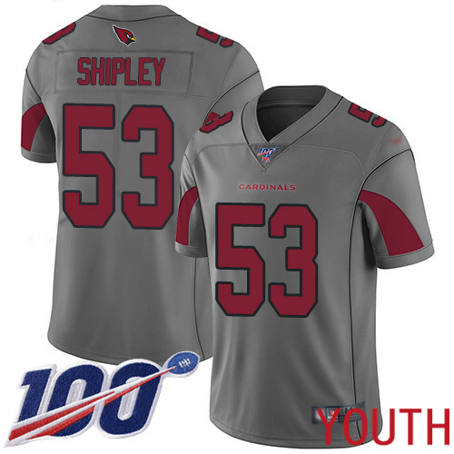 Arizona Cardinals Limited Silver Youth A.Q. Shipley Jersey NFL Football #53 100th Season Inverted Legend